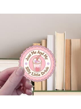 Silly Little Drink Vinyl Sticker Dessert Strawberry Cake Cafe Boba Coffee Matcha